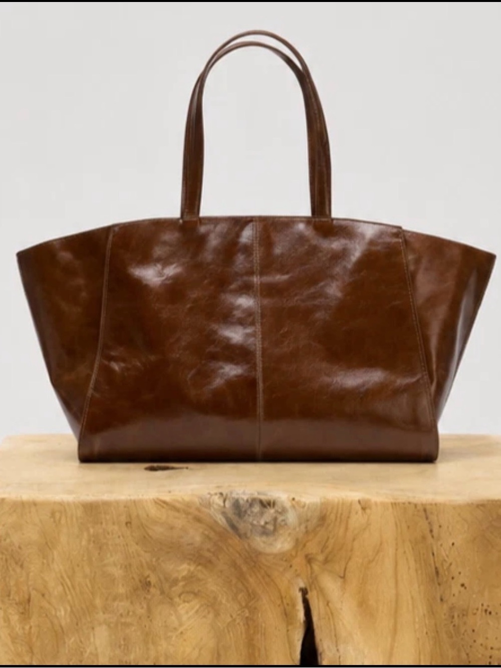 Zara leather collection tote bag